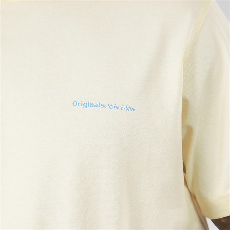 JACK & JONES Mens Paros Sketch T-Shirt Antique White