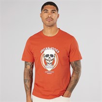 JACK & JONES Mens Anatomy Skull T-Shirt Summer Fig