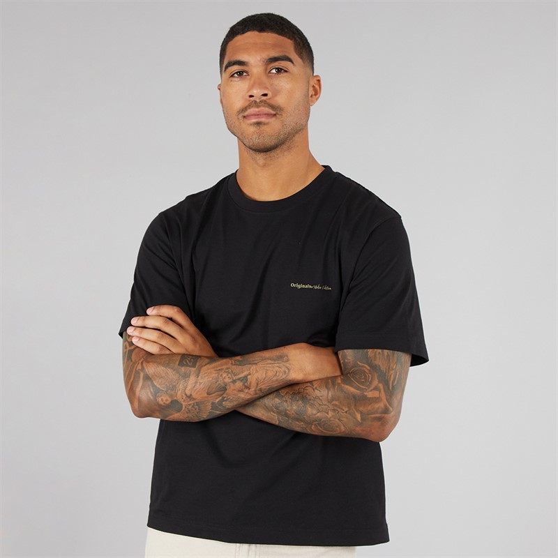 JACK & JONES Mens Paros Sketch T-Shirt Black