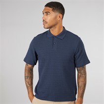 JACK & JONES Mens Kinsley Short Sleeve Polo Blue Nights