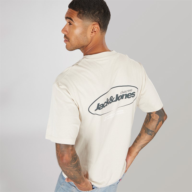 JACK & JONES Mens Bradley Graphic T-Shirt Moonbeam