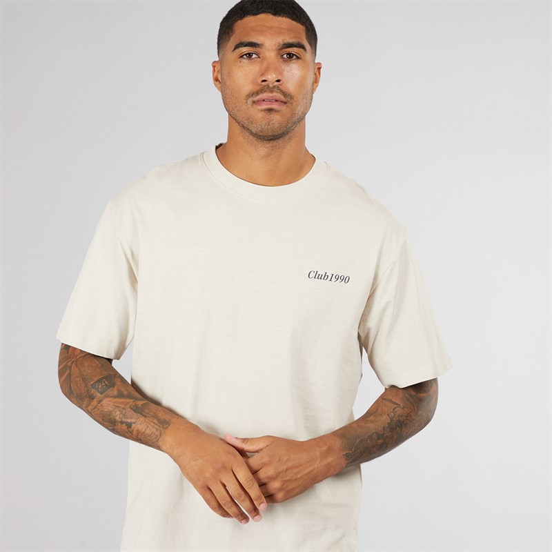 JACK & JONES Mens Bradley Graphic T-Shirt Moonbeam