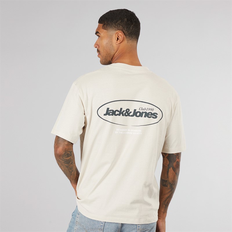 JACK & JONES Mens Bradley Graphic T-Shirt Moonbeam