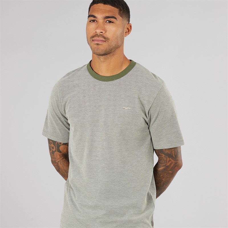 JACK & JONES Mens Alves T-Shirt Four Leaf Clover - Size XXL