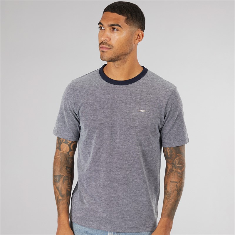 JACK & JONES Mens Alves T-Shirt Blue Nights