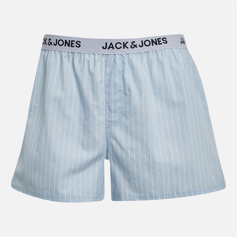 JACK & JONES Heren Anker Drie Pak Geweven Boxers Helder Wit / India Inkt / Gedempt Blauw