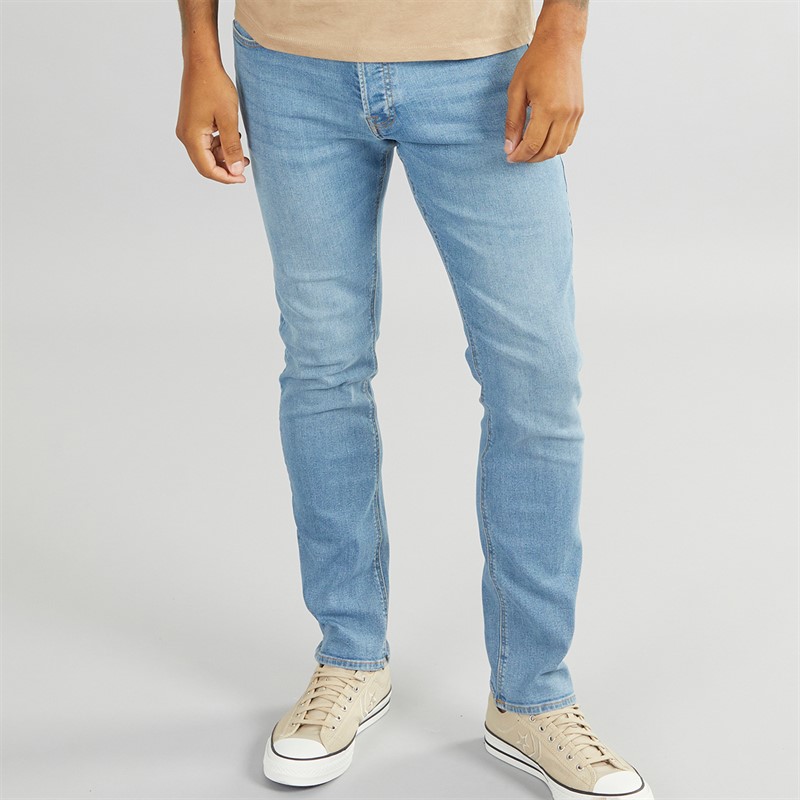 JACK & JONES Mens Glenn 334 Slim Fit Jeans Blue Denim - Size 28/32