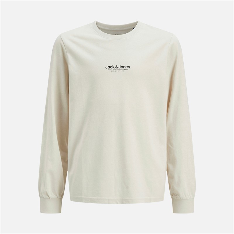 JACK & JONES Junge Vesterbro Langarm T-Shirt Moonbeam