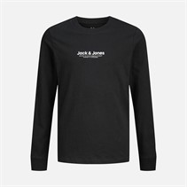 JACK & JONES Jongens Vesterbro Lange Mouw T-Shirt Zwart