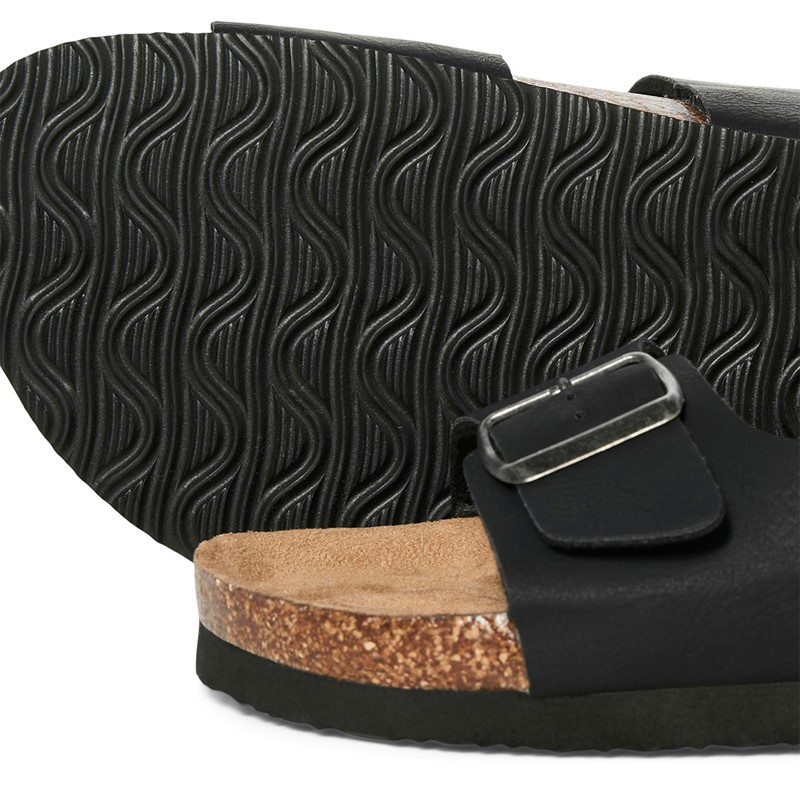 JACK & JONES Mens Oslo PU Sandals Anthracite