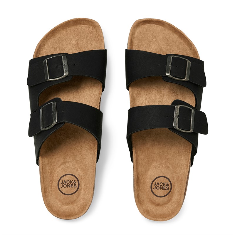 JACK & JONES Mens Oslo PU Sandals Anthracite