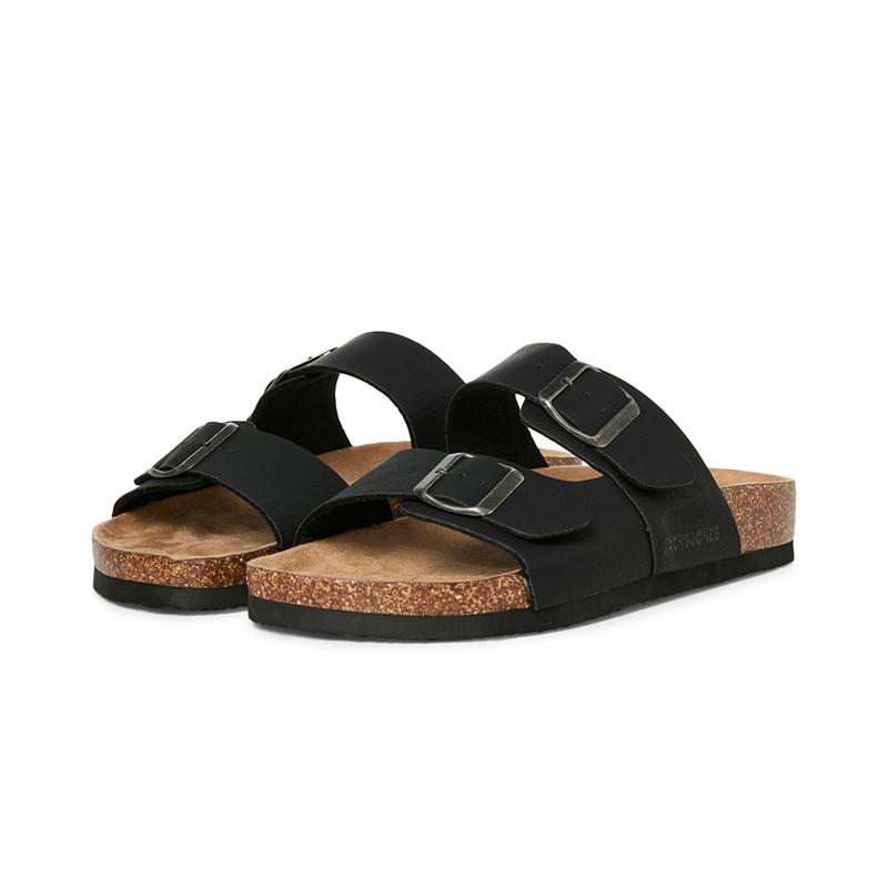 JACK & JONES Mens Oslo PU Sandals Anthracite