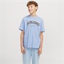 JACK & JONES Boys Caleb Varsity T-Shirt Chambray Blue