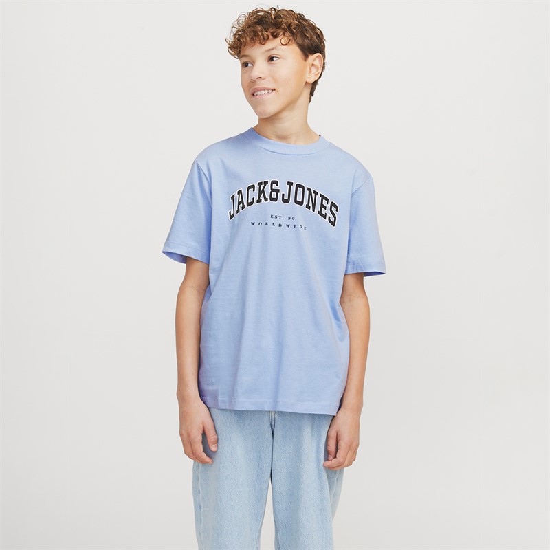 JACK & JONES Boys Caleb Varsity T-Shirt Chambray Blue