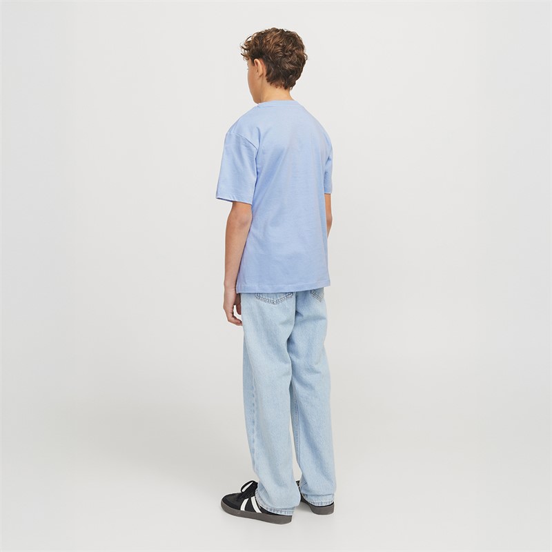 JACK & JONES Boys Caleb Varsity T-Shirt Chambray Blue