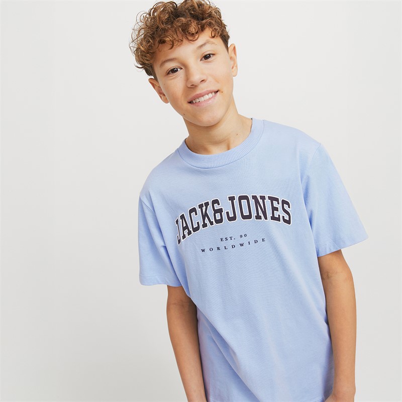 JACK & JONES Boys Caleb Varsity T-Shirt Chambray Blue