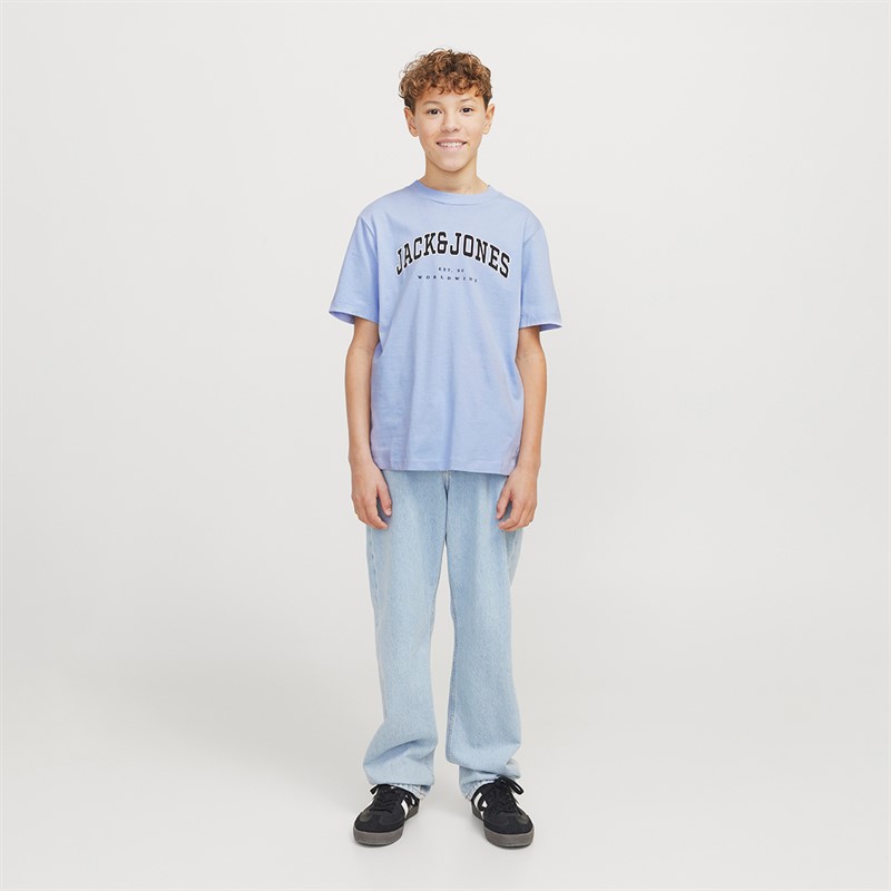 JACK & JONES Boys Caleb Varsity T-Shirt Chambray Blue