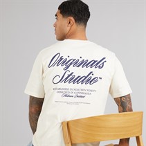 JACK & JONES T-shirt Norrebro Typo dla niego kolor antyczna biel