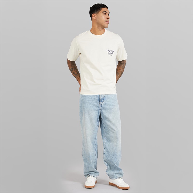 JACK & JONES T-shirt Norrebro Typo dla niego kolor antyczna biel