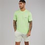 JACK & JONES Mens Mountain Tech T-Shirt And Shorts Set Tee Paradise Green/Short Glazier Grey