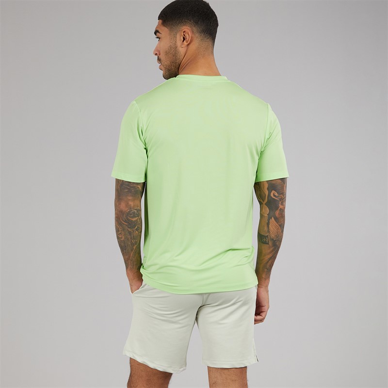 JACK & JONES Mens Mountain Tech T-Shirt And Shorts Set Tee Paradise Green/Short Glazier Grey