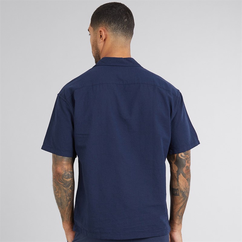 JACK & JONES Herren Sommer Resort Kurzarmhemd Marineblau Blazer