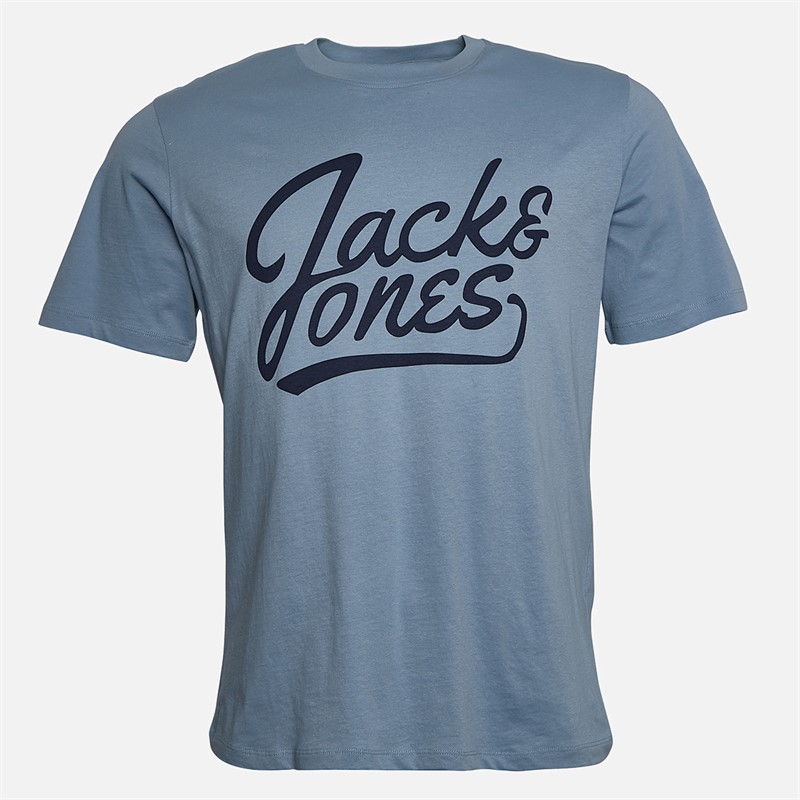 JACK & JONES Mens Five Pack T-Shirts Black/White/Ashley Blue/Glacier Grey/Navy Blazer