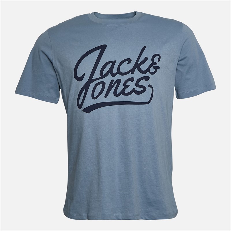 JACK & JONES Mens Five Pack T-Shirts Black/White/Ashley Blue/Glacier Grey/Navy Blazer