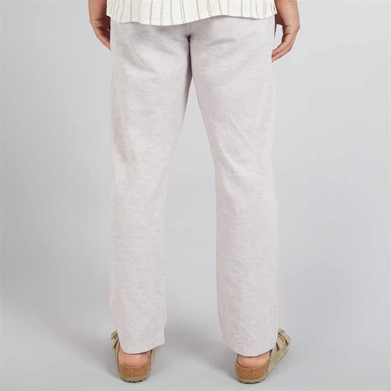 JACK & JONES Mens Kane Paros Linen Blend Trousers Crockery