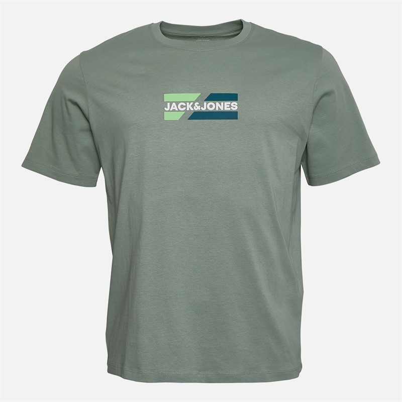 JACK & JONES Herre Slash Fem Pak T-shirts Bright White/Sort/Cashmere Blue/Iceberg Green/Glacier Grey