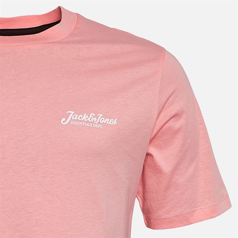 JACK & JONES Mens Beau Three Pack T-Shirts Quartz Pink/Cashmere Blue/Moonbeam