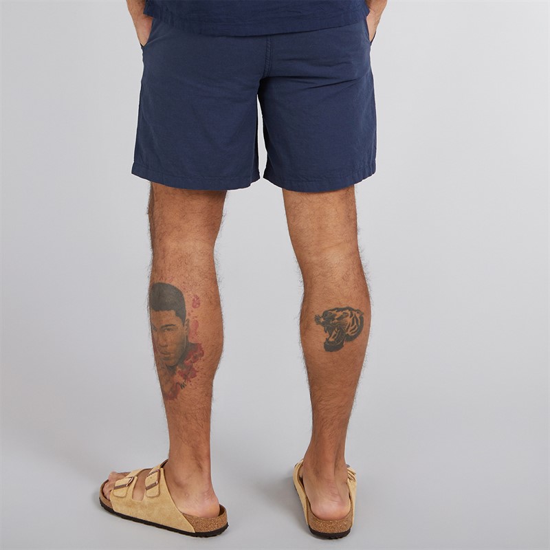 JACK & JONES Mens Jaiden Linen Blend Shorts Navy Blazer