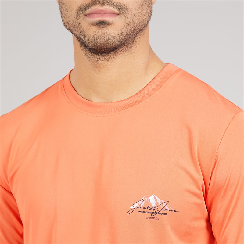 JACK & JONES Mens Mountain Tech Co-Ord Set Tee Persimon/Short Paloma