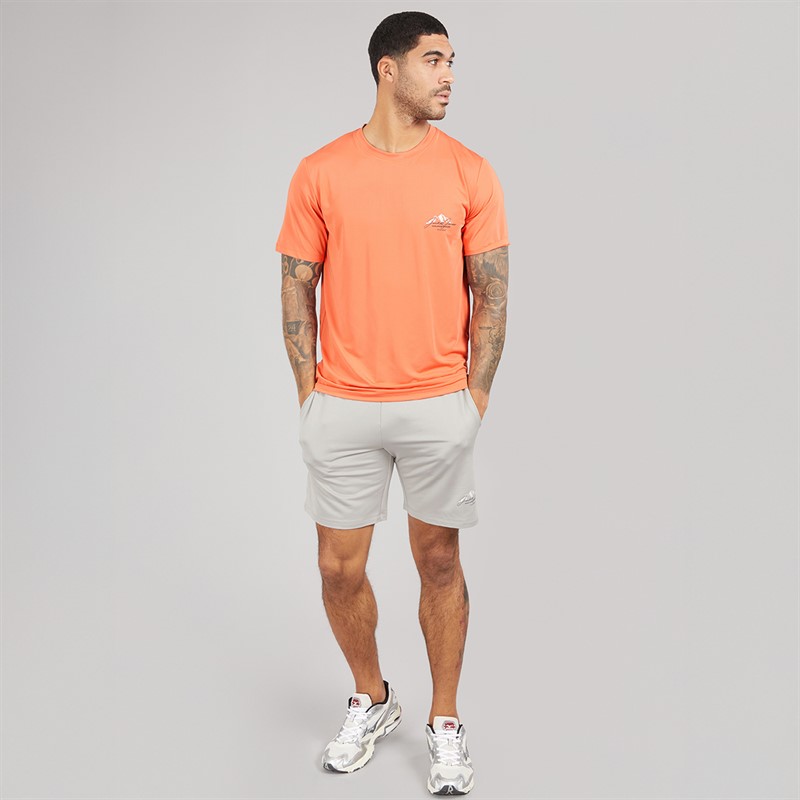 JACK & JONES Mens Mountain Tech Co-Ord Set Tee Persimon/Short Paloma