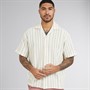 JACK & JONES Mens Coba Stripe Short Sleeve Shirt Cedar