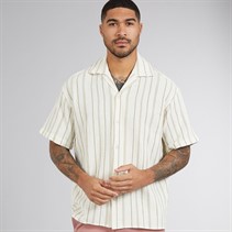 JACK & JONES Mens Coba Stripe Short Sleeve Shirt Cedar