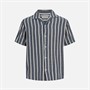 JACK & JONES Mens Coba Stripe Short Sleeve Shirt Ocean Cavern