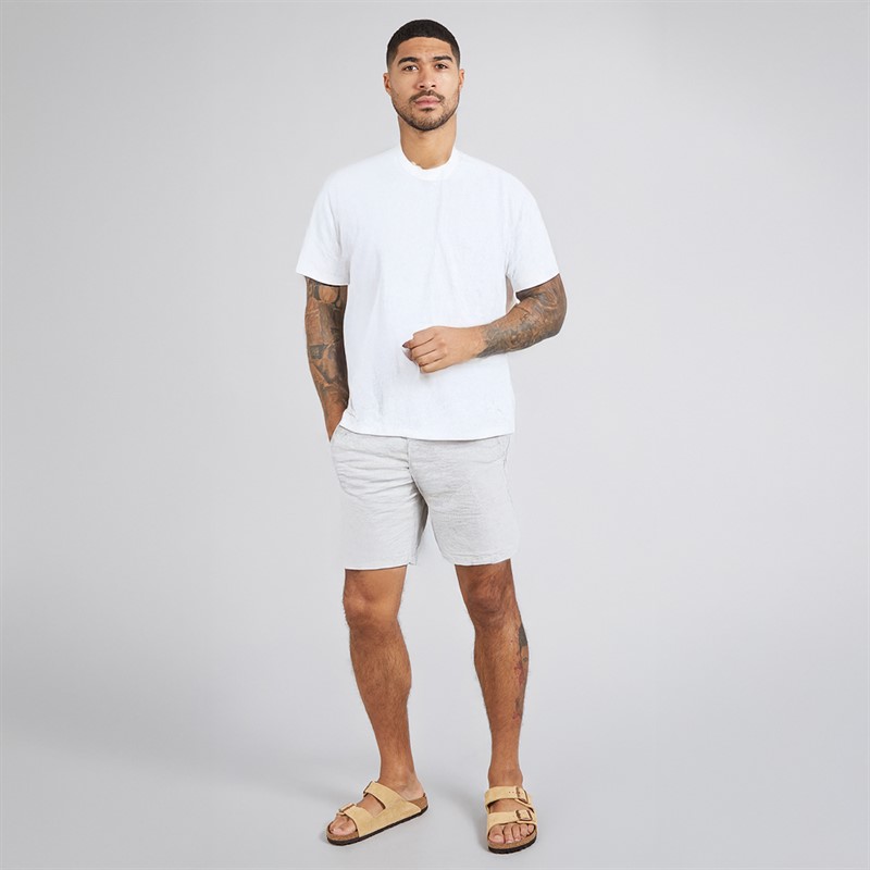 JACK & JONES Mens Jaiden Linen Blend Shorts White