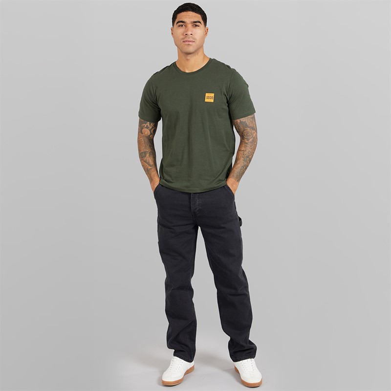 JACK & JONES Mens Brandy Five Pack T-Shirts Black/White/Duffle Bag/Navy Blazer/Glazier Grey