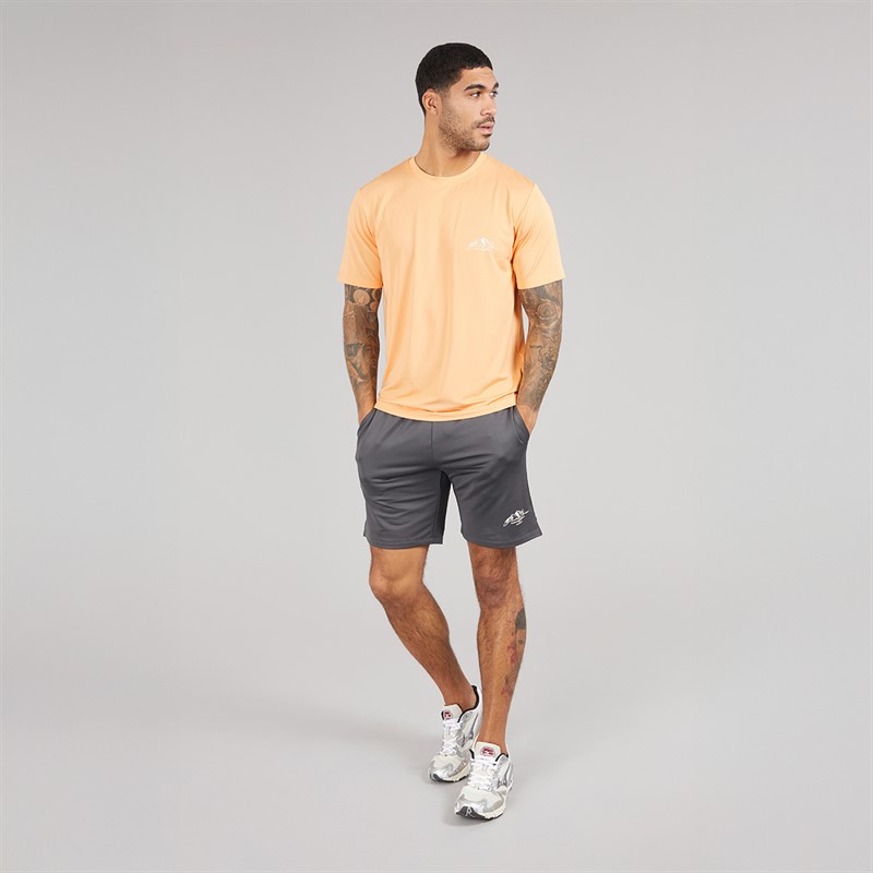 JACK & JONES Mens Mountain Tech Co-Ord Set Tee Peach Cobbler/Short Asphalt