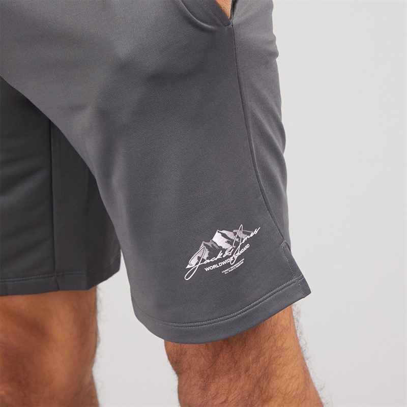 JACK & JONES Mens Mountain Tech Co-Ord Set Tee Peach Cobbler/Short Asphalt