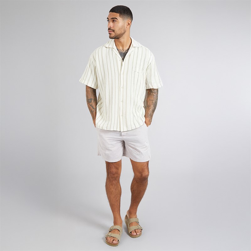 JACK & JONES Mens Jaiden Linen Blend Shorts Crockery