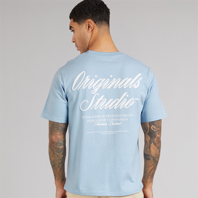 JACK & JONES Herren Norrebro Typo T Shirt Skyway