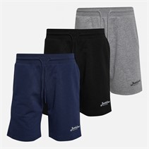 JACK & JONES Mens Impress Three Pack Shorts Black/Light Grey Marl/Navy Black/Lgm/Navy