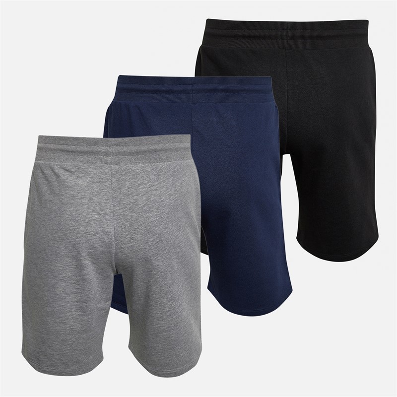 JACK & JONES Mens Impress Three Pack Shorts Black/Light Grey Marl/Navy Black/Lgm/Navy