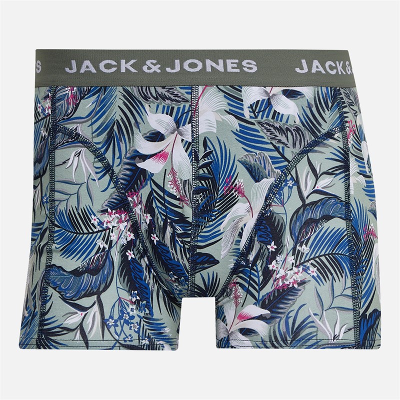 JACK & JONES Herren Brady Blumen Drei Pack Slips Sky Captain/Iceberg Green/Schwarz