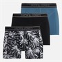JACK & JONES Mens Richard Three Pack Boxer Trunks Black/Black/Oceanview