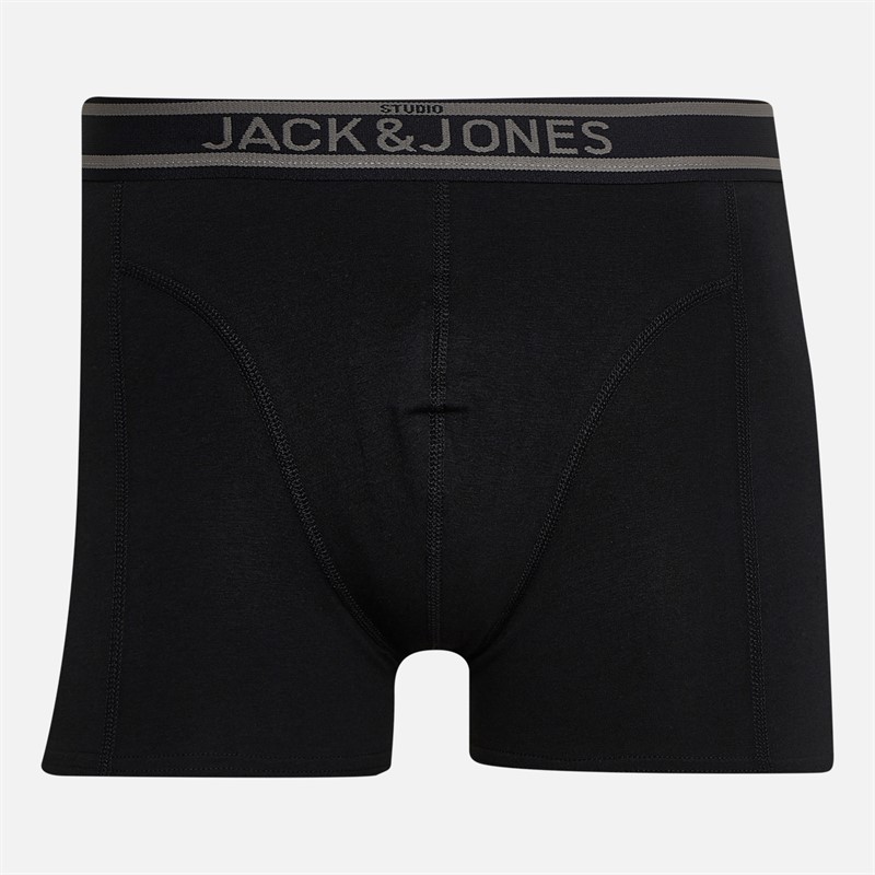 JACK & JONES Mens Richard Three Pack Boxer Trunks Black/Black/Oceanview