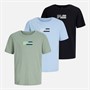 JACK & JONES Trzy T-shirty dla chłopca kolor Cashmere Blue