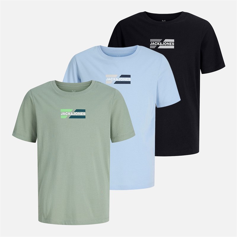 JACK & JONES Trzy T-shirty dla chłopca kolor Cashmere Blue